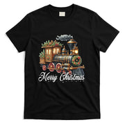 Merry Christmas Steam Train Locomotive Family Pajamas T-Shirt