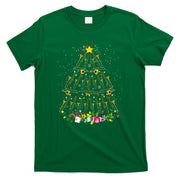 Funny Christmas Trombone Player Xmas Tree Music Lover Santa T-Shirt