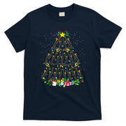 Funny Christmas Trombone Player Xmas Tree Music Lover Santa T-Shirt