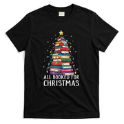 All Booked For Christmas Book Christmas Tree Lights T-Shirt