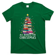 All Booked For Christmas Book Christmas Tree Lights T-Shirt
