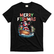 Merry Fishmas Santa Fishing Lovers Funny Fisherman Christmas T-Shirt