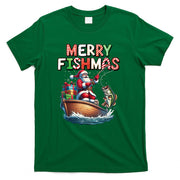 Merry Fishmas Santa Fishing Lovers Funny Fisherman Christmas T-Shirt