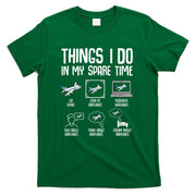 Airplane Things I Do In My Spare Time Plane Pilot Kids Men T-Shirt