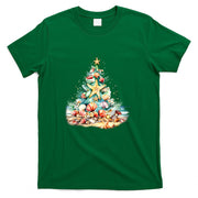 SeaShells Christmas Tree Ocean Water Starfish Beach Xmas T-Shirt