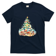SeaShells Christmas Tree Ocean Water Starfish Beach Xmas T-Shirt