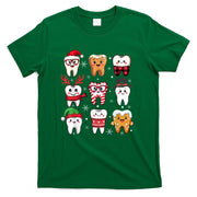 Funny Dental Christmas Cute Teeth Costume Dentist Santa Hat T-Shirt