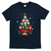 Horror Halloween Christmas Tree Xmas Decor Scary Characters T-Shirt