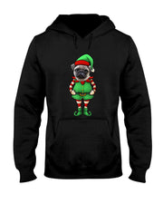 Funny Christmas Elf Pug Dog T-Shirt