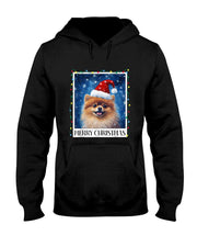 Merry Christmas Pomeranian Santa Hat Xmas Dog Lights Family Men Women Kids T-Shirt