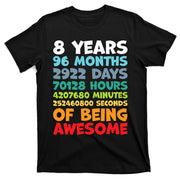 8 Year Old Bday Decorations Son Boy 8yr 8th Birthday T-Shirt