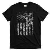 Distressed Patriotic Electric Cable Lineman American flag Long Sleeve T-Shirt
