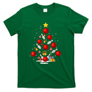 Funny Bowling Christmas Tree Lights Xmas Gifts For Men Women Short Sleeve T-Shirt
