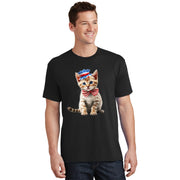 American Cat 4th Of July Cat Patriotic Cats Bengal Kitten T-Shirt