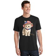 American Cat 4th Of July Cat Patriotic Cats Siberian Kitten T-Shirt