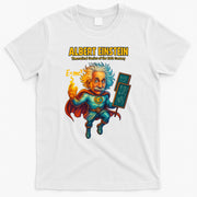 Albert Einstein E-MC2 Cartoon Superhero Comic Style T-Shirt