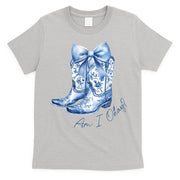 Am I Okay Boot Cowgirl Coquette Bow T-Shirt
