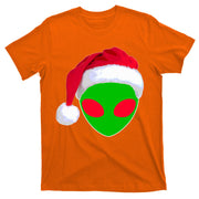 Alien Santa Claus Hat Christmas Logo T-Shirt