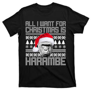 All I Want for Christmas is Harambe Ugly Sweater Design T-Shirt