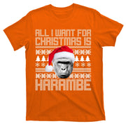 All I Want for Christmas is Harambe Ugly Sweater Design T-Shirt