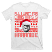 All I Want for Christmas is Harambe Ugly Sweater Design T-Shirt