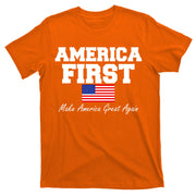 America First Make America Great Again Donald Trump USA Flag T-Shirt
