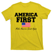 America First Make America Great Again Donald Trump USA Flag T-Shirt
