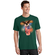 America USA Flag Eagle Fireworks T-Shirt