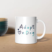 Adopt A Dog with Green Galaxy font Mugs