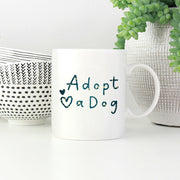 Adopt A Dog with star font Mugs