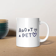 Adopt A Pet with Green Galaxy font Mugs