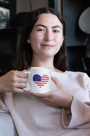 American Flag Mug American flag heart mug Independence Day Mug 4th Of July Mug American Mug  Freedom Mug Liberty Mug