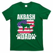 Akbash Dad Dog Lover American Us Flag T-Shirt