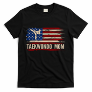 Vintage Taekwondo Mom American Usa Flag Sports The Kick Cool Gift T-Shirt