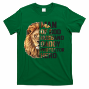 Man Of God Husband Daddy Protector Hero Dad Lion Father's Day T-Shirt