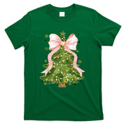 Coquette Bow Christmas Tree Xmas Holiday Girly Outfit Women T-Shirt