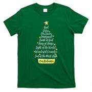 Names Of Jesus Christian Faith Christmas Tree T-Shirt