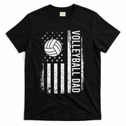 Vintage Volleyball Dad Usa Flag Retro Fathers Day Daddy Papa T-Shirt