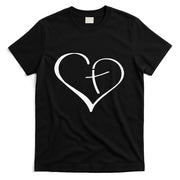 Christian Heart Jesus Cross Religious Gifts Christian T-Shirt