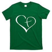 Christian Heart Jesus Cross Religious Gifts Christian T-Shirt