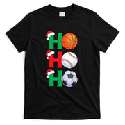 Ho Ho Ho Boys Christmas Sports Basketball Baseball Soccer T-Shirt