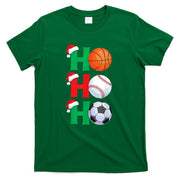 Ho Ho Ho Boys Christmas Sports Basketball Baseball Soccer T-Shirt