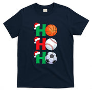 Ho Ho Ho Boys Christmas Sports Basketball Baseball Soccer T-Shirt