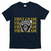 1st First Grade Raccoon Back To School T-Shirt - Navy Blue