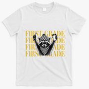 1st First Grade Raccoon Back To School T-Shirt - White
