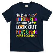 1 Grade Graduation So Long Kindergarten T-Shirt - Navy
