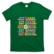 1st Grade Smiley Flower Back To School Teacher Student Gift T-Shirt - Irish Green