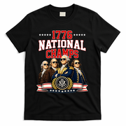 1776 National Champs Founding Fathers USA Patriotic T-Shirt - Black