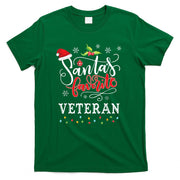Funny Santas Favorite Veteran Christmas Gift Xmas Hat T-Shirt