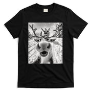 Funny Reindeer Selfie Christmas T-Shirt